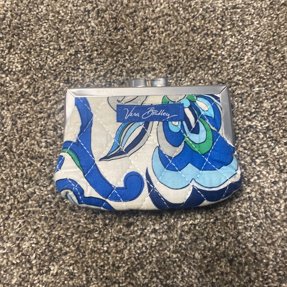 Vera Bradley Mediterranean White Coin Purse with KissLock